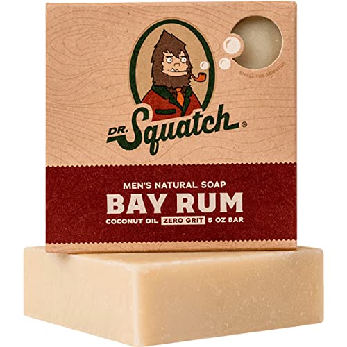 Dr. Squatch All Natural Bar Soap for Men with Zero Grit, Bay Rum