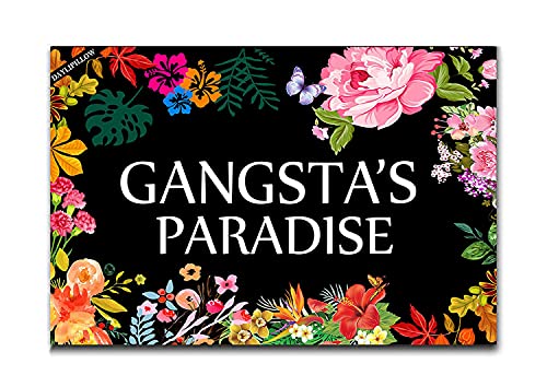 DAYLIPILLOW Gangsta's Paradise Flower Doormat Funny Welcome Mat Floor Mat Rug Outdoor Front Door Bathroom Mats Indoor 23.6' x 15.7'