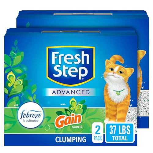 Fresh Step Clumping Cat Litter, With Febreze Gain, Advanced, Extra Large, 37 Pounds total (2 Pack of 18.5lb Boxes)