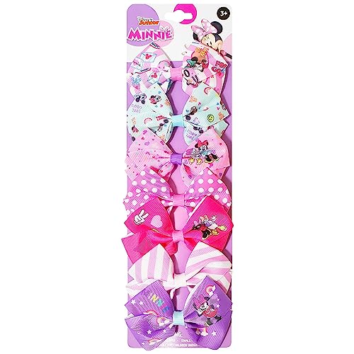 Disney Minnie Mouse Hair Accessories Gift Set - 7 Pcs 4 Inch Bows - Alligator Clips - Ages 3+