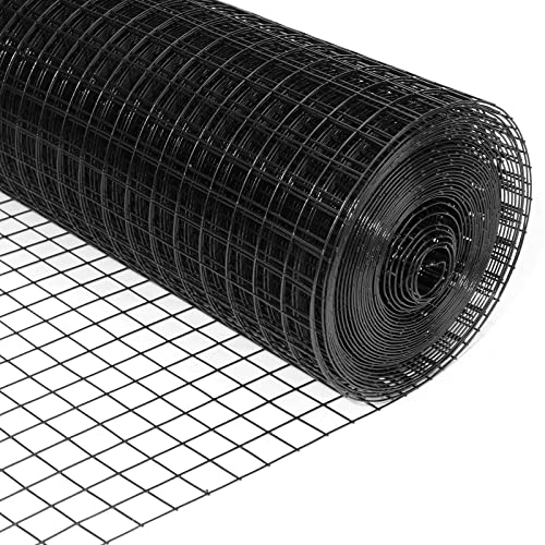 24'' x 50' 1.5inch Hardware Cloth 16 Gauge Black Vinyl Coated Welded Fence Mesh for Home and Garden Fence and Home Improvement Project