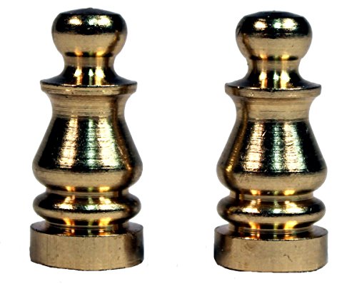 Creative Hobbies ELY505 Solid Brass Finial for Lamp Shades, 1 Inch Tall -Pack of 2