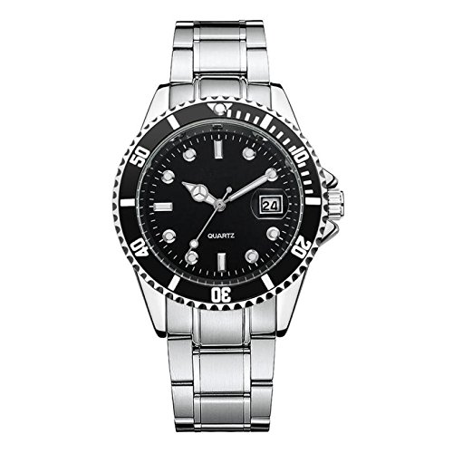 Bokeley Luxury Men's Wrist Watch - Stainless Steel Band - Chronograph Watch - Japanese Quartz Movement (Black)