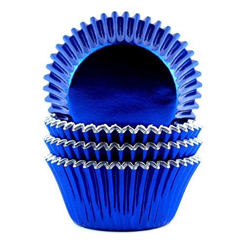 Eoonfirst Foil Cupcake Liners Standard Baking Cups 100 Pcs (Navy Blue)