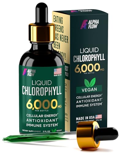 Chlorophyll Liquid Drops 6000 mg - Premium Liquid Chlorophyll Supplement - All-in-One Antioxidant for Immune Boost, Energy Increase, Digestion Support & Fast Detox - Non-GMO, Vegan
