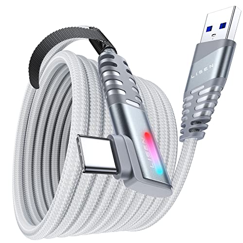 LISEN 16FT Link Cable for Oculus Quest 2/Pico 4 Accessories, Meta VR Link Cable [Soft Nylon Braided] 5Gbps High Speed Transfer & 3.1A Fast Charging, USB 3.0 to USB C Cable for VR Headset and Gaming PC