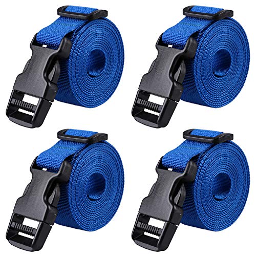 MAGARROW 78' x 1' Strap Buckle Packing Straps Adjustable 1-Inch Belt (Blue (4-PCS))