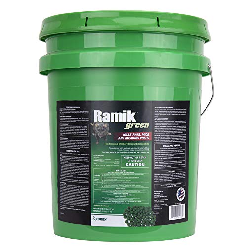 Neogen Ramik Green Fish Flavored Weather Resistant Rodenticide Pellets, 20-Pound bucket