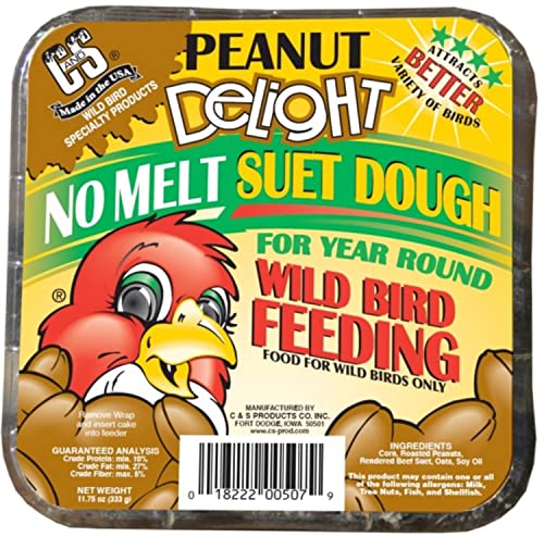 C&S Peanut Delight No Melt Suet Dough 11.75 Ounces, 8 Pack