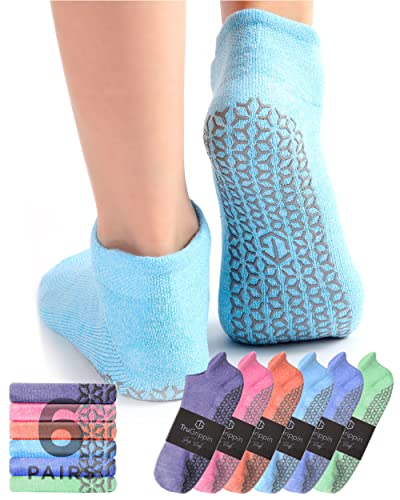 TruGrippin Grip Socks for Women | Pilates Socks with Grips for Women | Non Skid Socks Womens | No Slip Socks Women | Pilates Socks Women