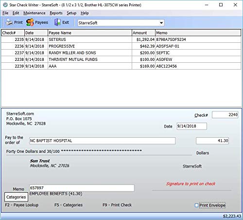 Star Check Writer USB