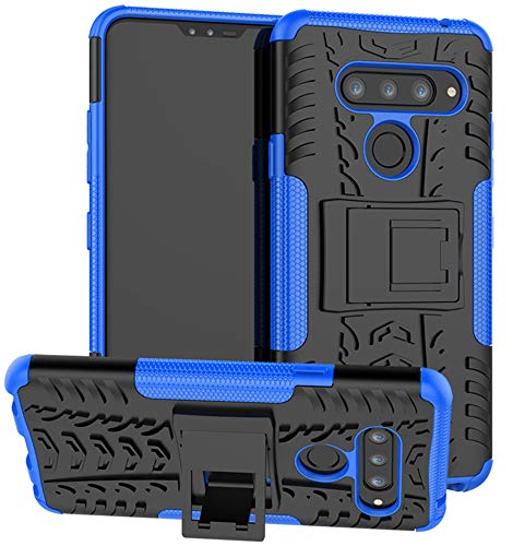 Yiakengs for LG V40 Case, LG V40 ThinQ Case, Dual Layer Shockproof Slim Protective with Kickstand Hard Phone Cases Cover for LG V40 (Blue)