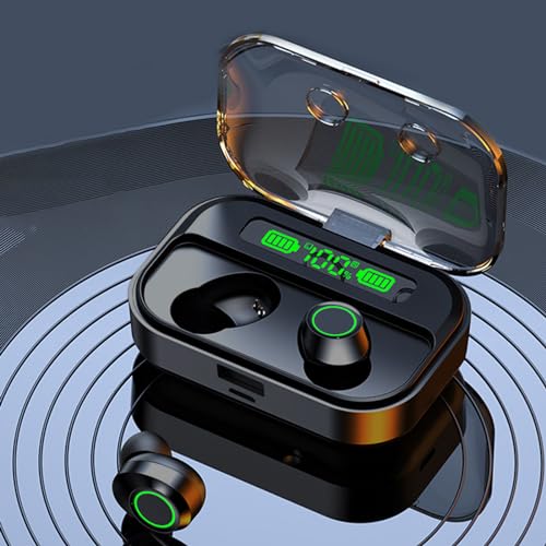 True Wireless Bluetooth 5.3 Earphones with Charging Case, Sweat-Proof Waterproof Cordless Headset with Digital Display for Gaming & Listening Deals of Sales Today