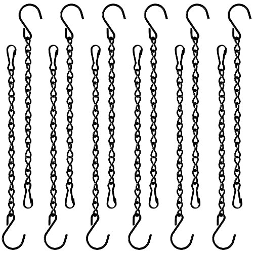 12 Pack 9.5 Inch Hanging Chain for Bird Feeders, Planters, Lanterns, Wind Chimes, Billboards, Chalkboards and Ornaments (Black)