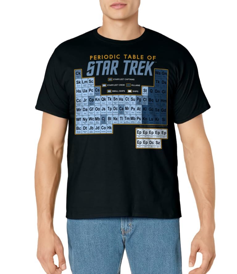 Star Trek Original Series Periodic Table Map Graphic T-Shirt T-Shirt