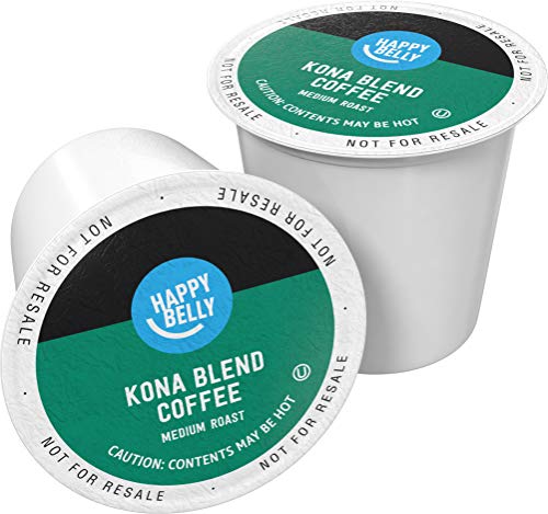 Amazon Brand - Happy Belly Medium Roast Coffee Pods, Kona Blend, Compatible with Keurig 2.0 K-Cup Brewers, 100 Count