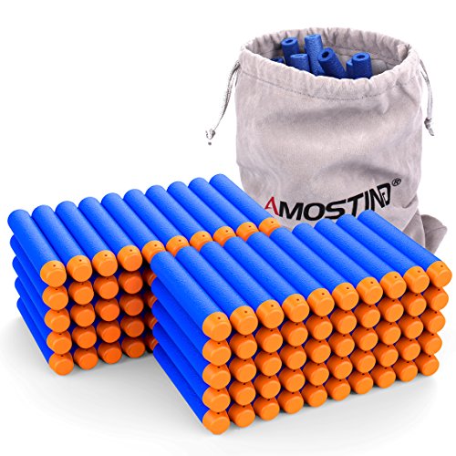 AMOSTING Refill Darts 100PCS Bullets Ammo Pack Compatible for Nerf N-Strike Elite 2.0 Series DinoSquad – Work with All Elite Blasters Blue