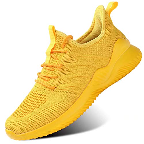 Womens Ladies Walking Running Shoes Slip On Lightweight Casual Tennis Sneakers Girls Kids Zapatos de Mujer Yellow