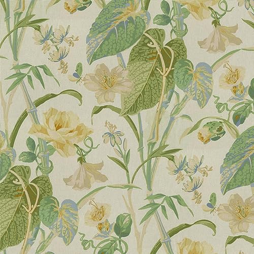 Waverly - Printed Cotton Fabric by The Yard, Floral Inspired, DIY, Craft, Project, Sewing, Upholstery and Home Décor, 54' Wide (Your Grace, Buttercream)