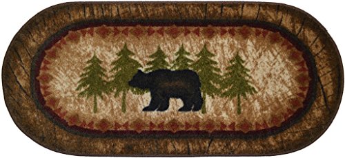 Cozy Cabin CC5276 Birch Bear Non Skid Rug 20'x44' Wedge Brown