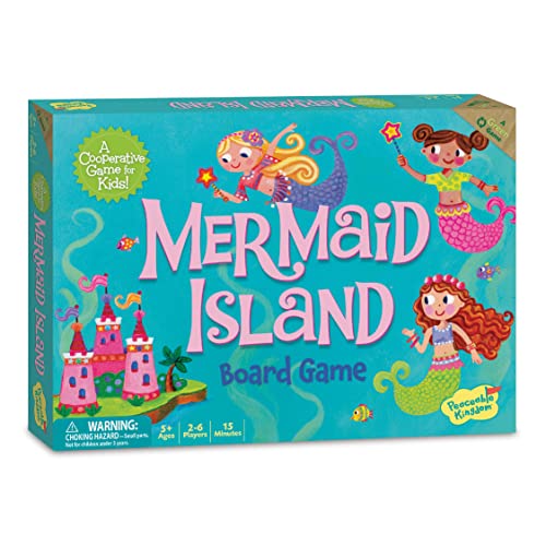 Peaceable Kingdom Mermaid Island Award Winning Cooperative Board Game for 2 to 6 Kids Ages 5+