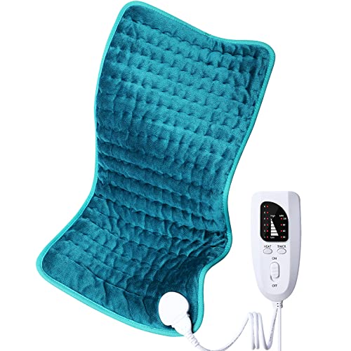 Electric Heating pad for Back/Shoulder/Neck/Knee/Leg Pain Relief, 6 Fast Heating Settings, Auto-Off, Machine Washable, Moist Dry Heat Options, Extra Large 12'x24'