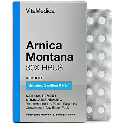 VitaMedica Arnica Montana 30X HPUS, Clinical Grade, Quick Dissolve Tablets, Five-Day Recovery Pack for Pain and Bruise Relief After Surgery or Injury, Natural Healing, Gentle on The Stomach