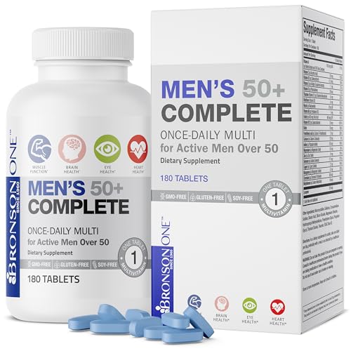Bronson ONE Daily Mens 50+ Complete Multivitamin Multimineral, 180 Tablets