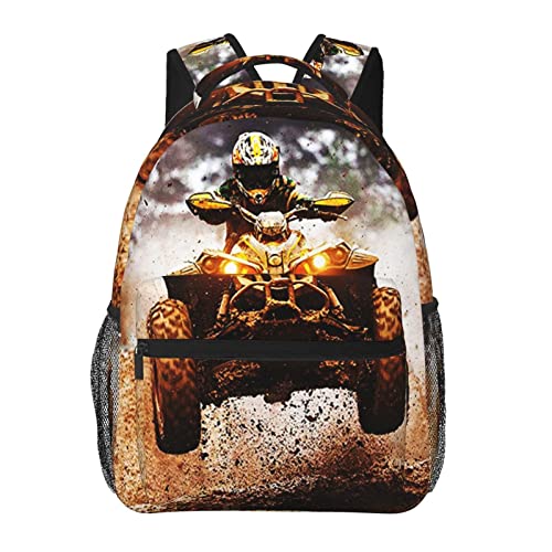 Backpack Dirt Quad Bike 4 Wheelers Off Road Ride on ATV, Travel Laptop Backpacks Casual College Daypack School Bag for Boys Girls Men Adult