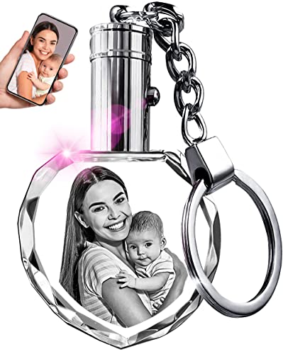 ArtPix 3D Crystal Photo Custom Keychain Picture, Customized Personalized Gift