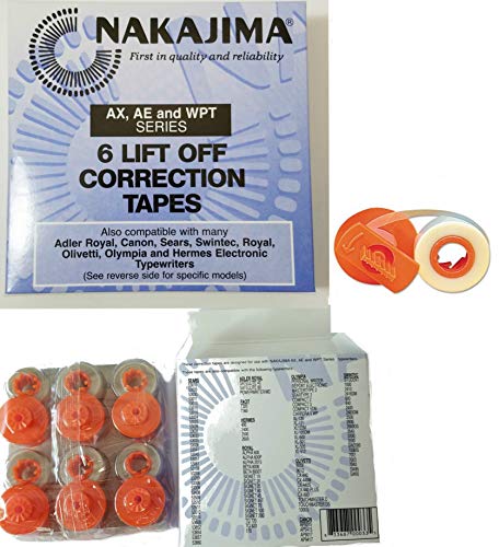 Nakajima LO001 Typewriter Lift-Off Correction Tape (6-Pack)