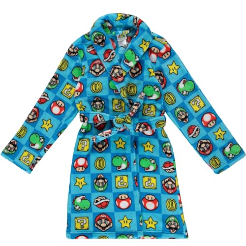 Super Mario & Sonic The Hedgehog Fleece Kids Robe - Super Soft Plush Bathrobe for Boys, Perfect for Toddlers & Kids - Sizes 4-10
