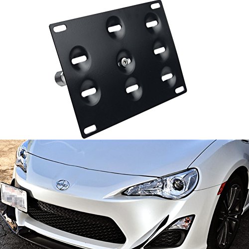 Dewhel Front Bumper Aluminum JDM Tow Hook License Plate Mount Bracket Holder Bolt On Fits Toyota GT86 Scion FRS BRZ