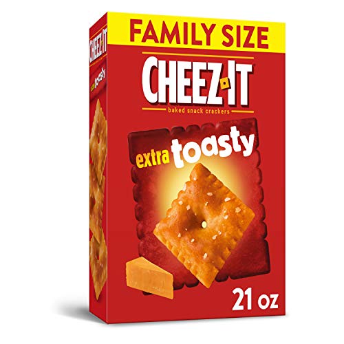 Cheez-It Baked Snack Cheese Crackers, Extra Toasty, Family Size, 21oz Box