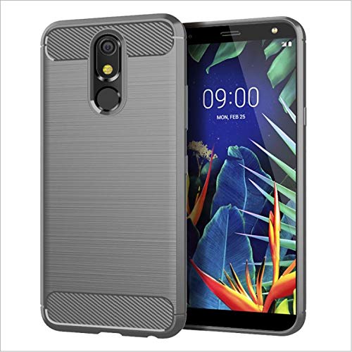 Z-GEN - for LG K40 LM-X420, LG Solo LTE L423DL - Slim Soft TPU Phone Case + Tempered Glass Screen Protector - BC1 Gray