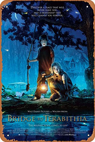 Bridge to Terabithia (#1 of 3) Discover a place that will never leave you, and a friendship that will change you forever. 2007 Movie Poster Wall Home Wall Art Metal Tin Sign 8x12 inch