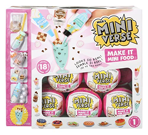 MGA's Miniverse Make It Mini Food Diner Series 1 Minis - Complete Collection 18 Packages, Blind Packaging, DIY, Resin Play, Collectors, 8+