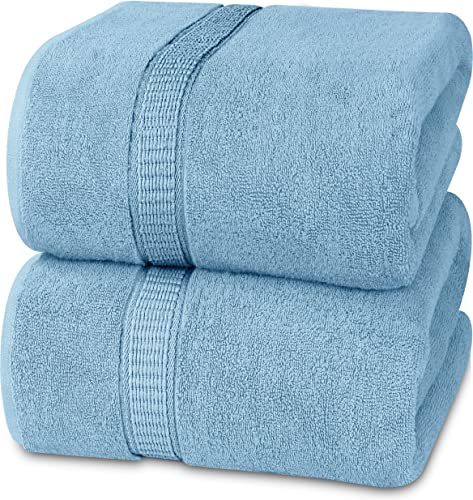 Utopia Towels - Luxurious Jumbo Bath Sheet 2 Piece - 600 GSM 100% Ring Spun Cotton Highly Absorbent and Quick Dry Extra Large Bath Towel - Soft Hotel Quality Towel (35 x 70 Inches, Sky Blue)