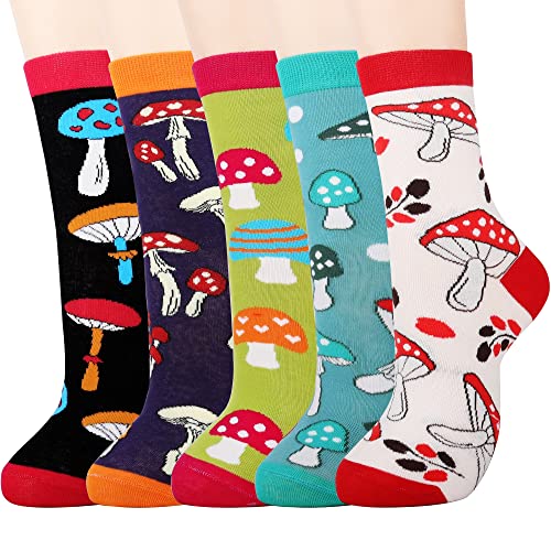 Jeasona Women's Mushroom Socks Mushroom Gifts for Women Fun Funny Cute Socks