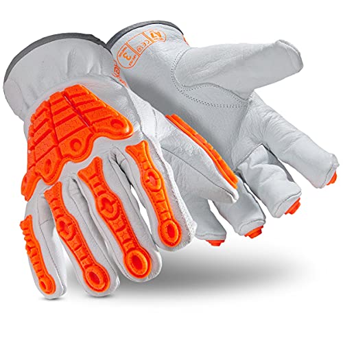 HexArmor Cut-Resistant Impact Protection Leather Work Gloves | Chrome SLT  Series 4067 | Large