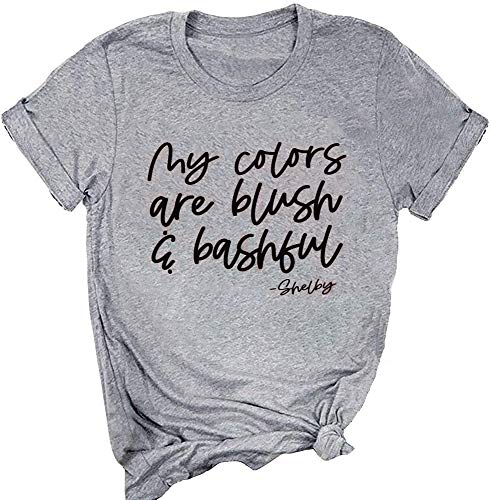 Ykomow Steel Magnolias T Shirt Women Casual Laughter Thorough Tears Graphic Tees (Light Grey, XL)