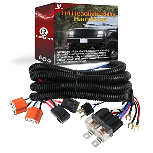 H4 Headlight Relay Harness Kit for 7x6 5x7 H6054 Headlights, h4 9003 Relay Harness H4 Headlight Relay Kit Compatible with Subaru, 95-97 Tacoma, 88-95 Pickup 4 Runner Fix Dual Ground Problem