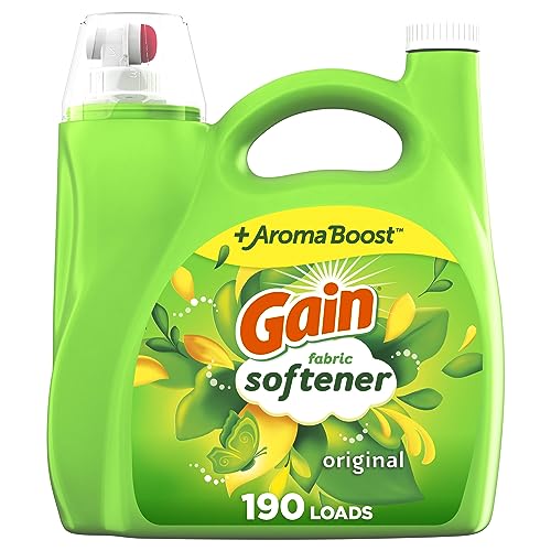 Gain Fabric Softener, Original Scent, 140 fl oz, 190 Loads, HE Compatible, Packaging may vary