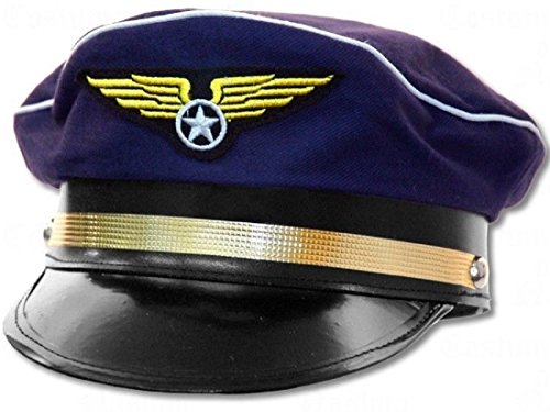 Jacobson Hat Company Men's Pilot Cap, Navy, Adult Adjustable