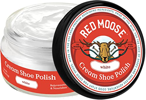 RED MOOSE Premium Boot and Shoe Cream Polish White - Made in the USA