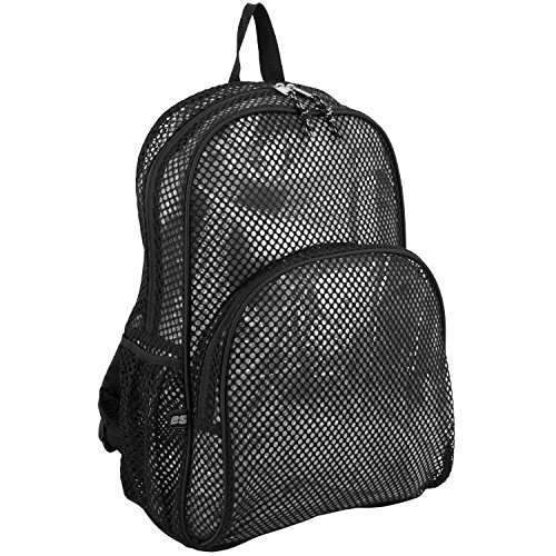 Eastsport Mesh Backpack With Adjustable Padded Shoulder Straps, Black