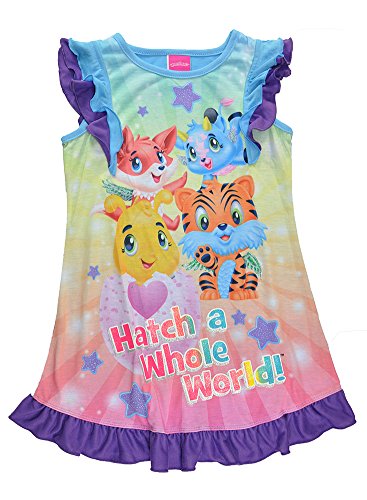 Hatchimals Girls Hatch A Whole World Toddler Pajama Dress, PURBLU, 3T