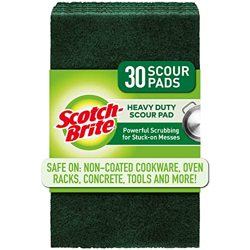 Scotch-Brite Heavy Duty Scour Pads, Scouring Pads for Kitchen and Dish Cleaning, 30 Pads