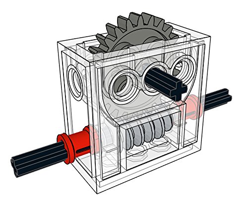 LEGO Technic COMPLETE GEARBOX ASSEMBLY 2 x 4 x 3 1/3 Trans-Clear Wormbox gear motor REDUCER block Mindstorms robotics ev3 NXT transparent robot building power functions part 6588