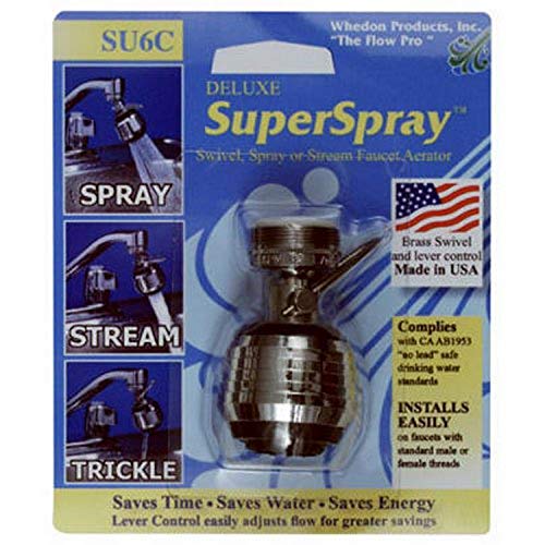 Whedon Products SU6C DLX SPR Swiv Aerator, No Size, Black